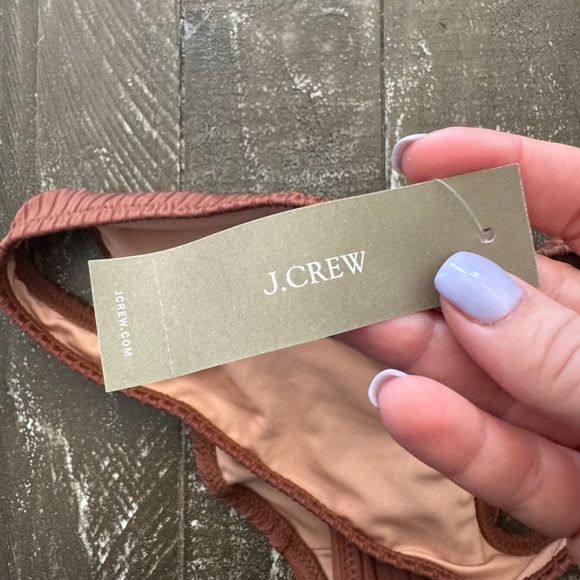 J. Crew Wide Rib Bikini Bottom Size XXS Hipster Full Coverage Brown‎ BM453 New! - Picture 6 of 8